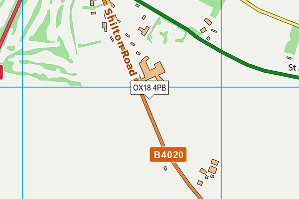 OX18 4PB map - OS VectorMap District (Ordnance Survey)