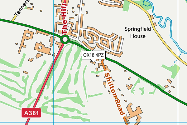 OX18 4PZ map - OS VectorMap District (Ordnance Survey)