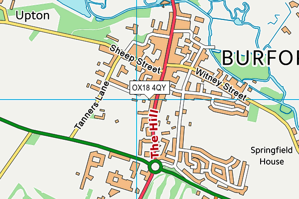 OX18 4QY map - OS VectorMap District (Ordnance Survey)