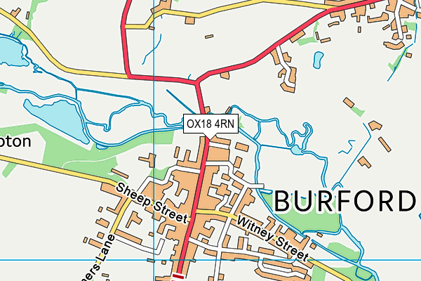 OX18 4RN map - OS VectorMap District (Ordnance Survey)