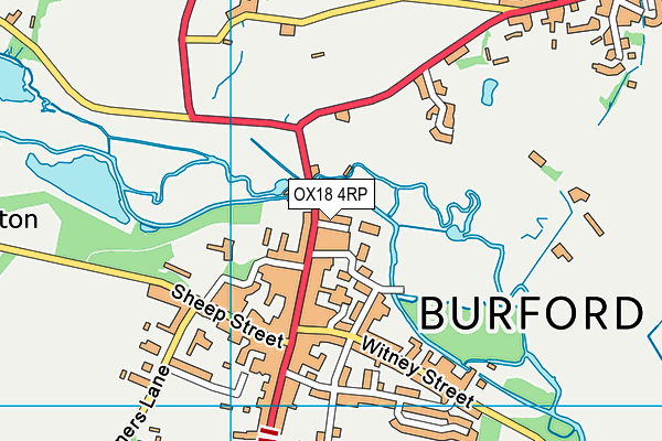 OX18 4RP map - OS VectorMap District (Ordnance Survey)