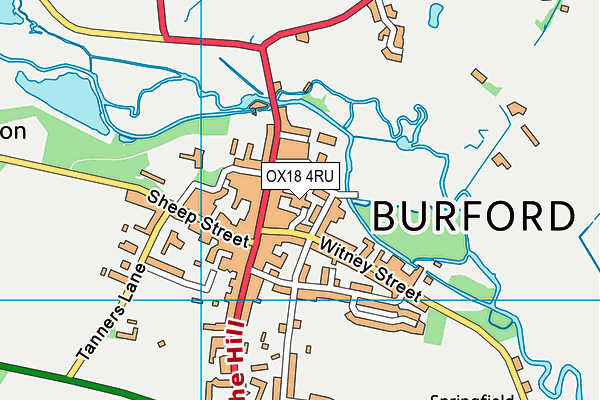 OX18 4RU map - OS VectorMap District (Ordnance Survey)