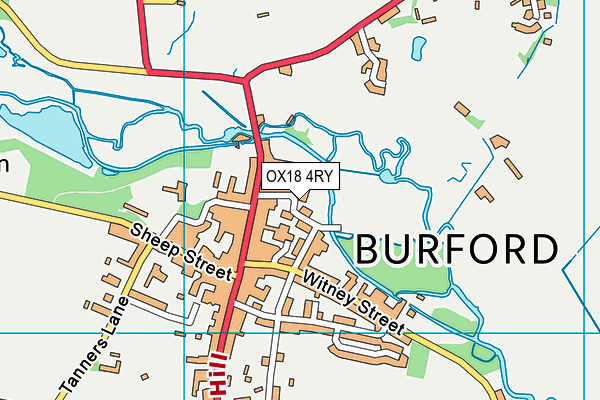 OX18 4RY map - OS VectorMap District (Ordnance Survey)