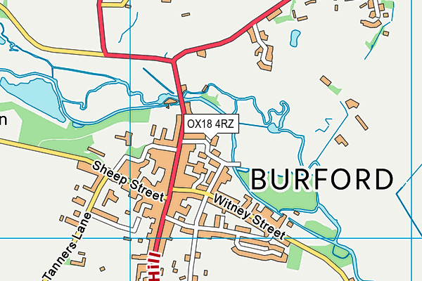 OX18 4RZ map - OS VectorMap District (Ordnance Survey)