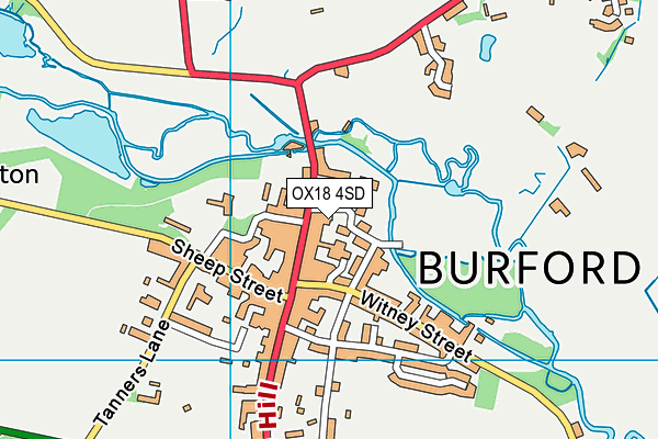 OX18 4SD map - OS VectorMap District (Ordnance Survey)