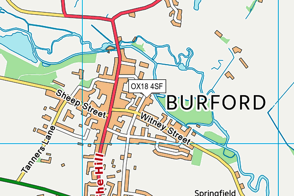 OX18 4SF map - OS VectorMap District (Ordnance Survey)