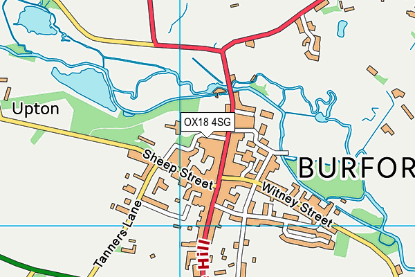 Burford Primary School map (OX18 4SG) - OS VectorMap District (Ordnance Survey)
