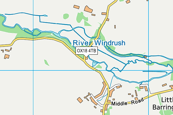 OX18 4TB map - OS VectorMap District (Ordnance Survey)