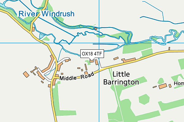 OX18 4TF map - OS VectorMap District (Ordnance Survey)