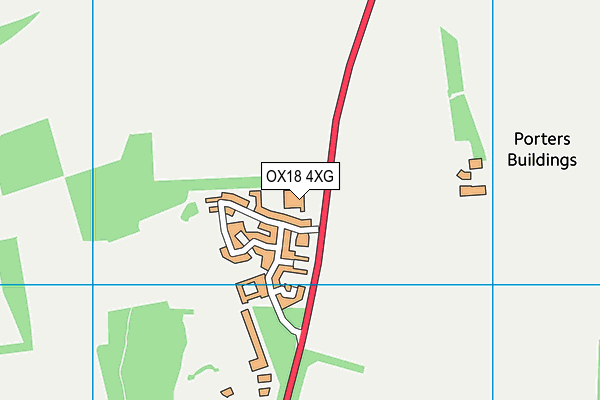 OX18 4XG map - OS VectorMap District (Ordnance Survey)