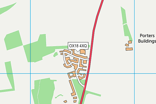 OX18 4XQ map - OS VectorMap District (Ordnance Survey)