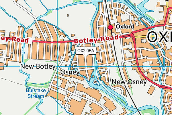 OX2 0BA map - OS VectorMap District (Ordnance Survey)