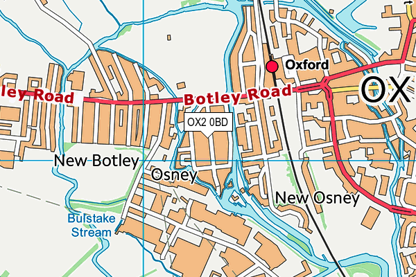 OX2 0BD map - OS VectorMap District (Ordnance Survey)