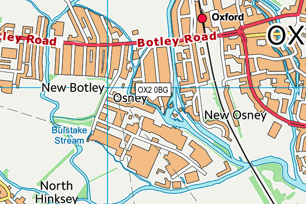 OX2 0BG map - OS VectorMap District (Ordnance Survey)