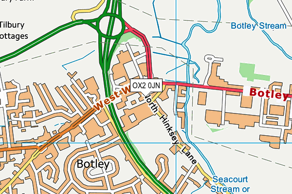 OX2 0JN map - OS VectorMap District (Ordnance Survey)