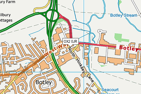 OX2 0JR map - OS VectorMap District (Ordnance Survey)