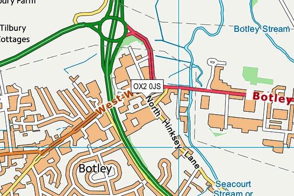 OX2 0JS map - OS VectorMap District (Ordnance Survey)