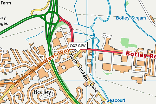 OX2 0JW map - OS VectorMap District (Ordnance Survey)