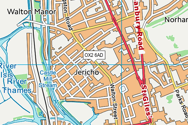OX2 6AD map - OS VectorMap District (Ordnance Survey)