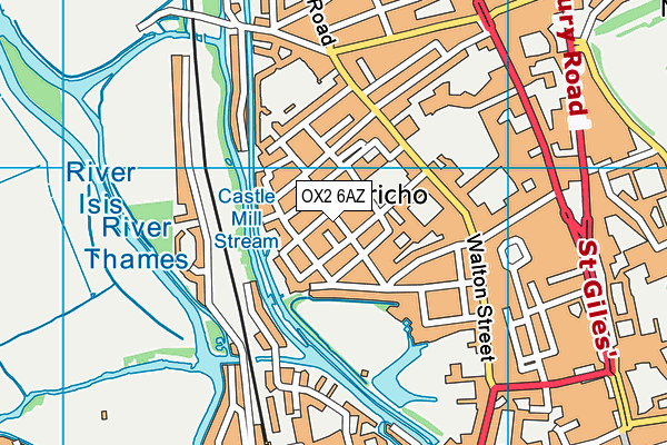 OX2 6AZ map - OS VectorMap District (Ordnance Survey)