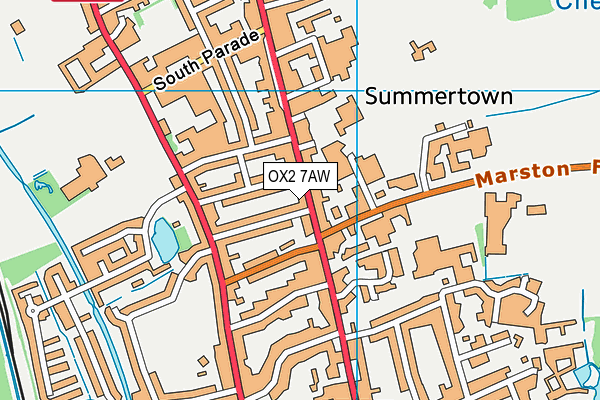 OX2 7AW map - OS VectorMap District (Ordnance Survey)