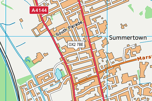 OX2 7BE map - OS VectorMap District (Ordnance Survey)