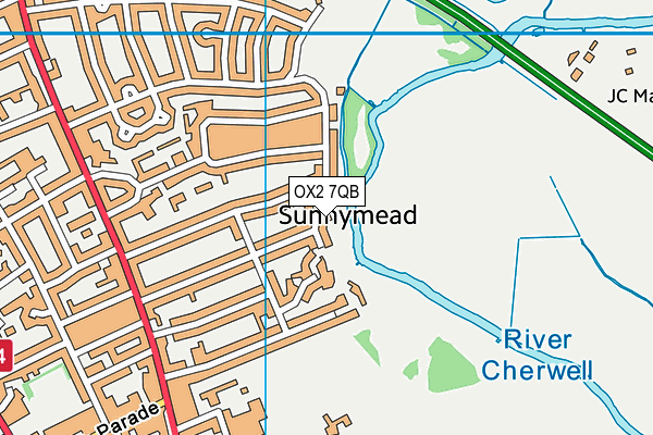 OX2 7QB map - OS VectorMap District (Ordnance Survey)