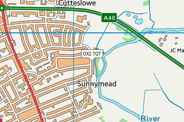 OX2 7QT map - OS VectorMap District (Ordnance Survey)