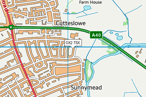 Cutteslowe Primary School map (OX2 7SX) - OS VectorMap District (Ordnance Survey)