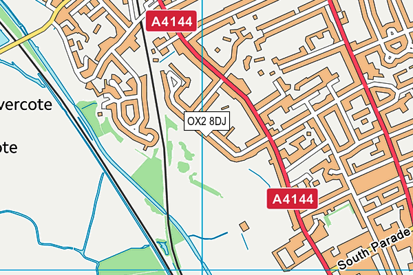 OX2 8DJ map - OS VectorMap District (Ordnance Survey)