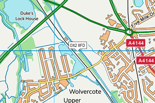 OX2 8FD map - OS VectorMap District (Ordnance Survey)