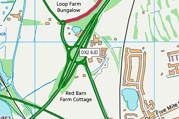 Spirit Health Club (Oxford) (Closed) map (OX2 8JD) - OS VectorMap District (Ordnance Survey)
