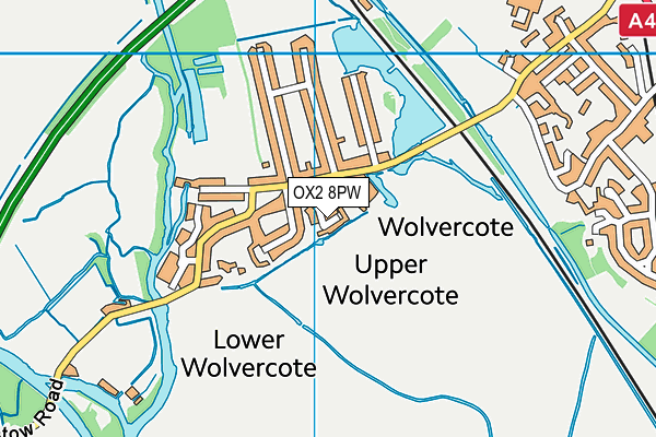 OX2 8PW map - OS VectorMap District (Ordnance Survey)