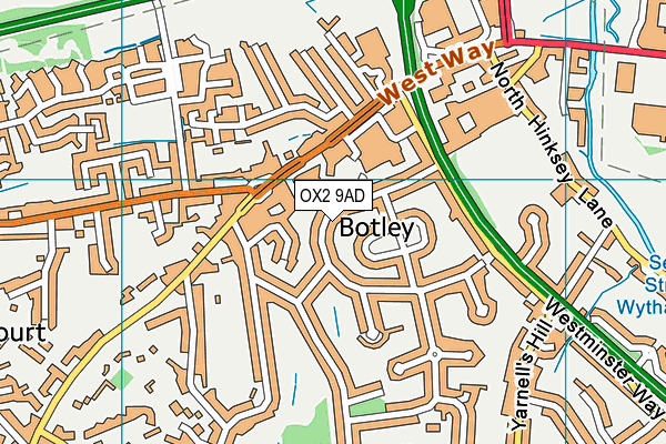 OX2 9AD map - OS VectorMap District (Ordnance Survey)