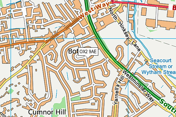 OX2 9AE map - OS VectorMap District (Ordnance Survey)