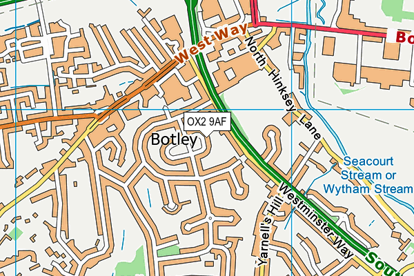 OX2 9AF map - OS VectorMap District (Ordnance Survey)