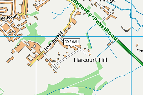 OX2 9AU map - OS VectorMap District (Ordnance Survey)