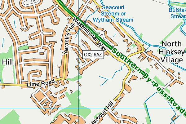 OX2 9AZ map - OS VectorMap District (Ordnance Survey)