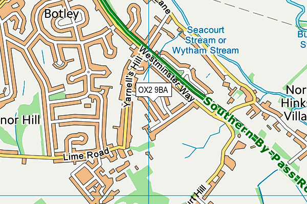 OX2 9BA map - OS VectorMap District (Ordnance Survey)