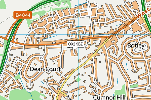 OX2 9BZ map - OS VectorMap District (Ordnance Survey)