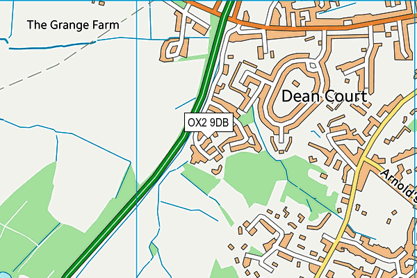 OX2 9DB map - OS VectorMap District (Ordnance Survey)