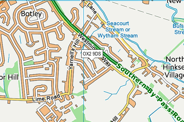 OX2 9DS map - OS VectorMap District (Ordnance Survey)