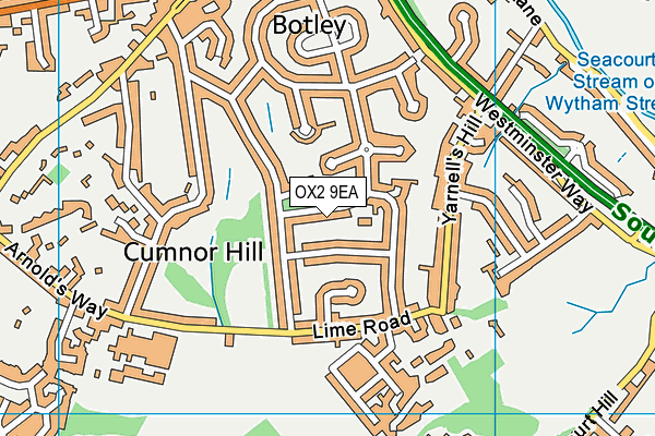 OX2 9EA map - OS VectorMap District (Ordnance Survey)