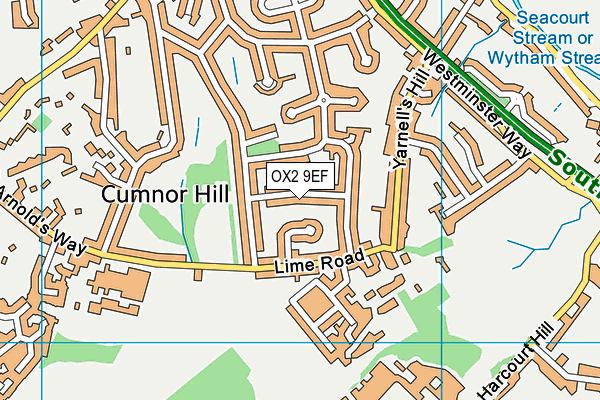 OX2 9EF map - OS VectorMap District (Ordnance Survey)