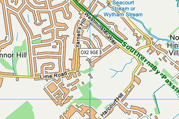 OX2 9GE map - OS VectorMap District (Ordnance Survey)