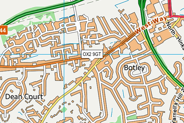 OX2 9GT map - OS VectorMap District (Ordnance Survey)