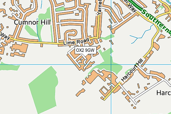 OX2 9GW map - OS VectorMap District (Ordnance Survey)