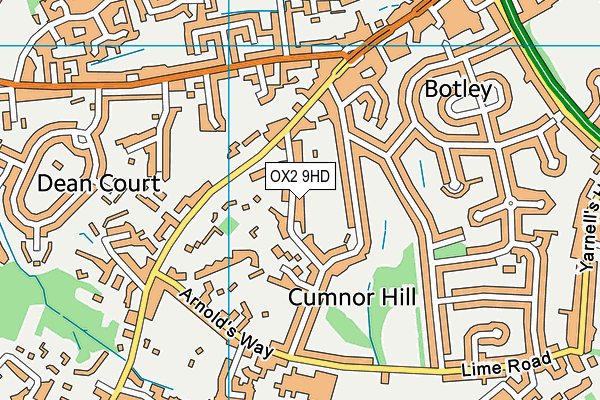 OX2 9HD map - OS VectorMap District (Ordnance Survey)