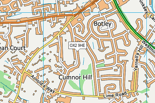 OX2 9HE map - OS VectorMap District (Ordnance Survey)