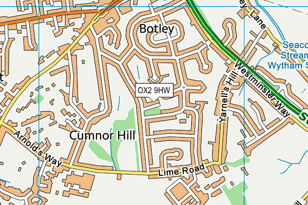 OX2 9HW map - OS VectorMap District (Ordnance Survey)